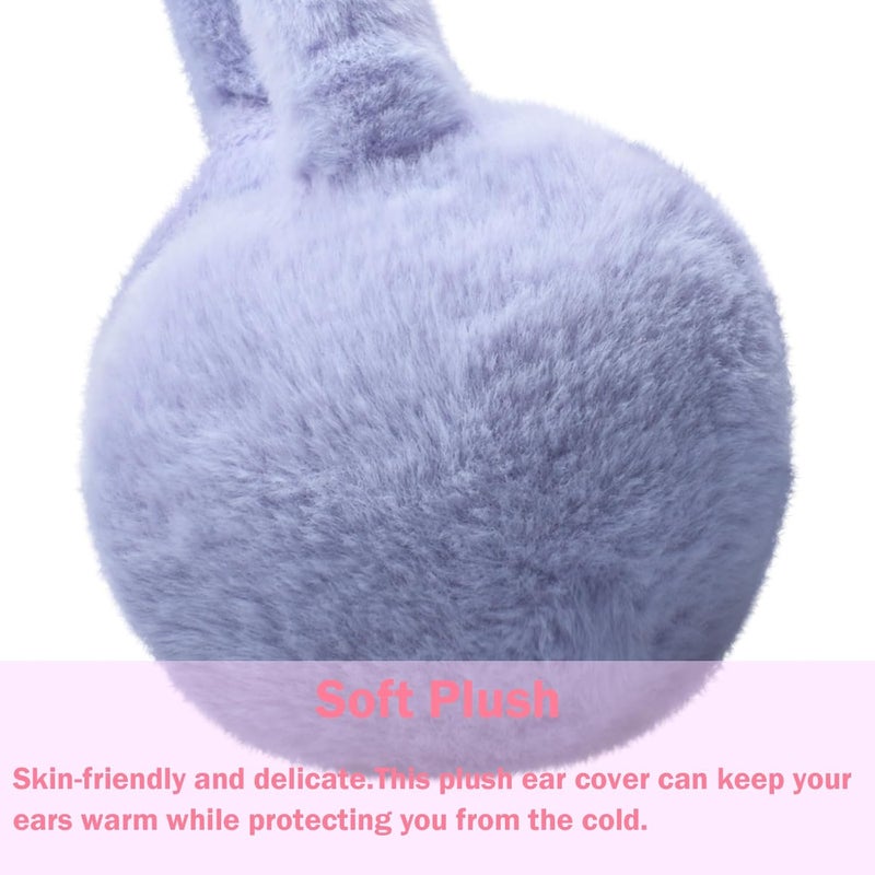GSFY Ear Muffs Gloves Set for Kids Girls Adjustable Winter Sequin Faux Fur Windproof Warm Ear Warmer Outdoor - Image 4